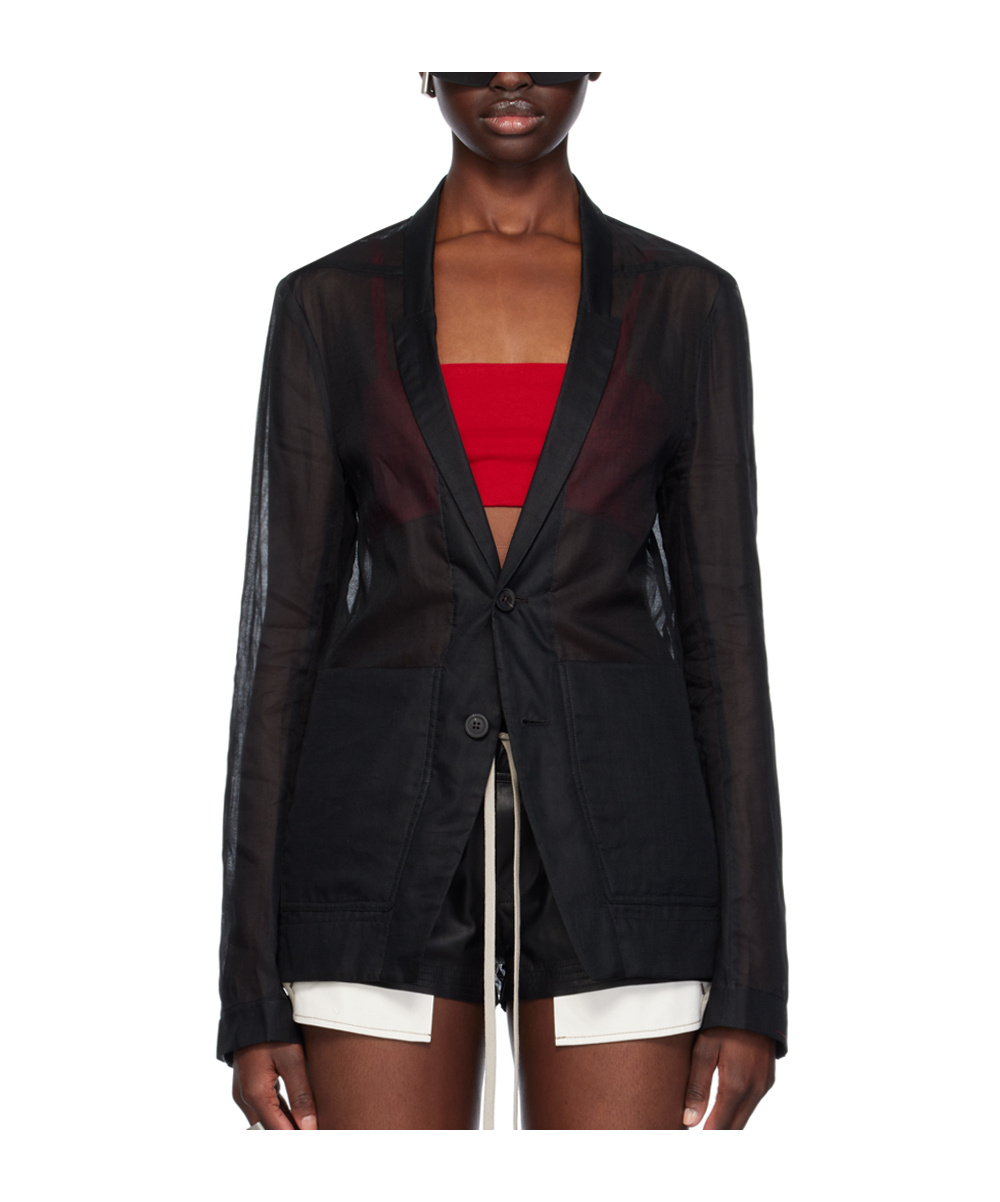 Rick Owens Lido Long-sleeved Suit Coat In Black