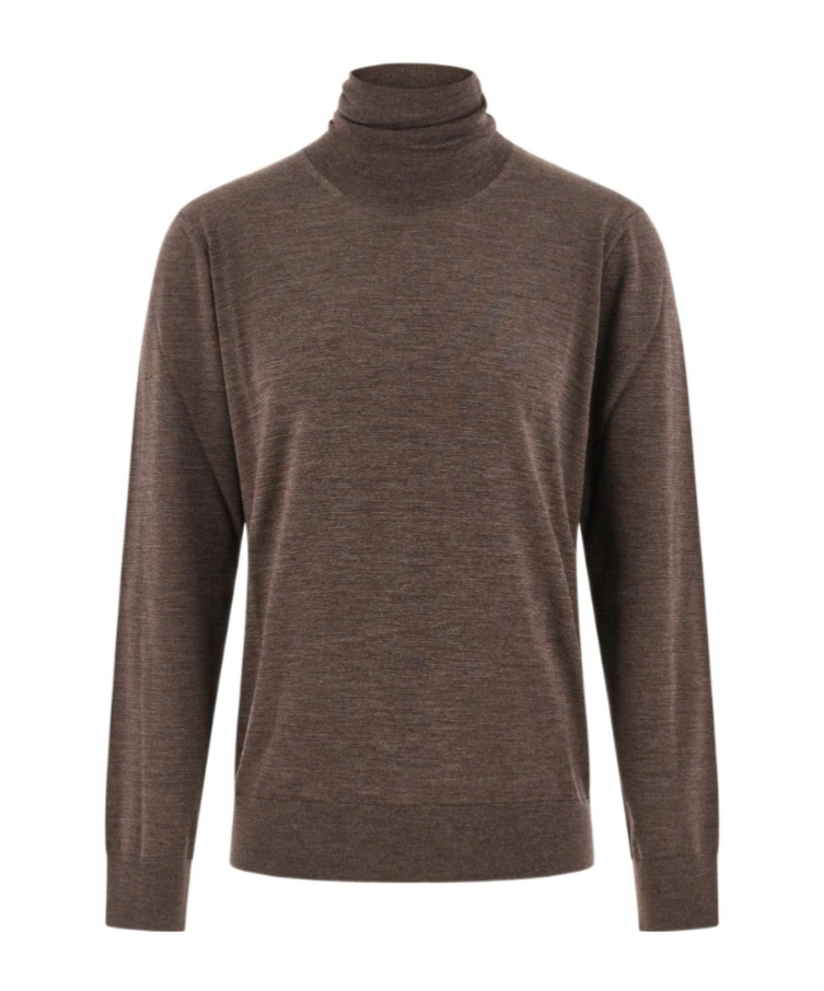 Ferragamo High Neck Pullover In Brown