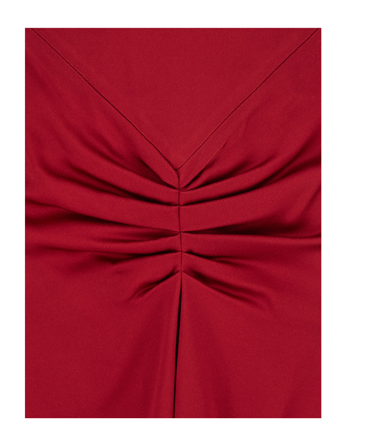 Victoria Beckham Red Crewneck Midi Dress With Gathered Waist And Rear Zip Closure In Red