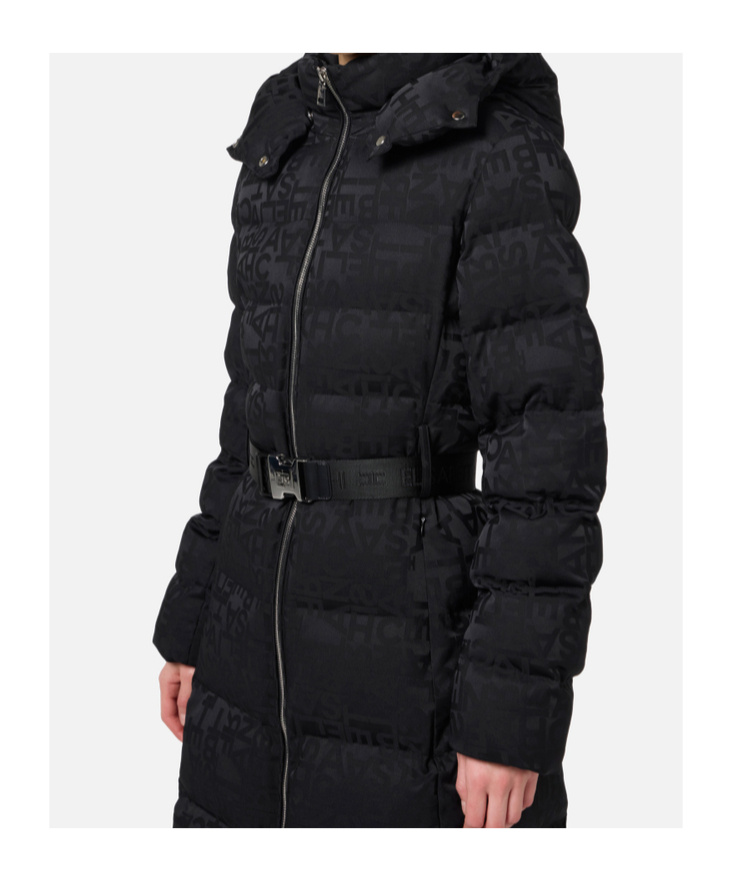 ELISABETTA FRANCHI ELISABETTA FRANCHI LOGO JACQUARD LONG DOWN JACKET