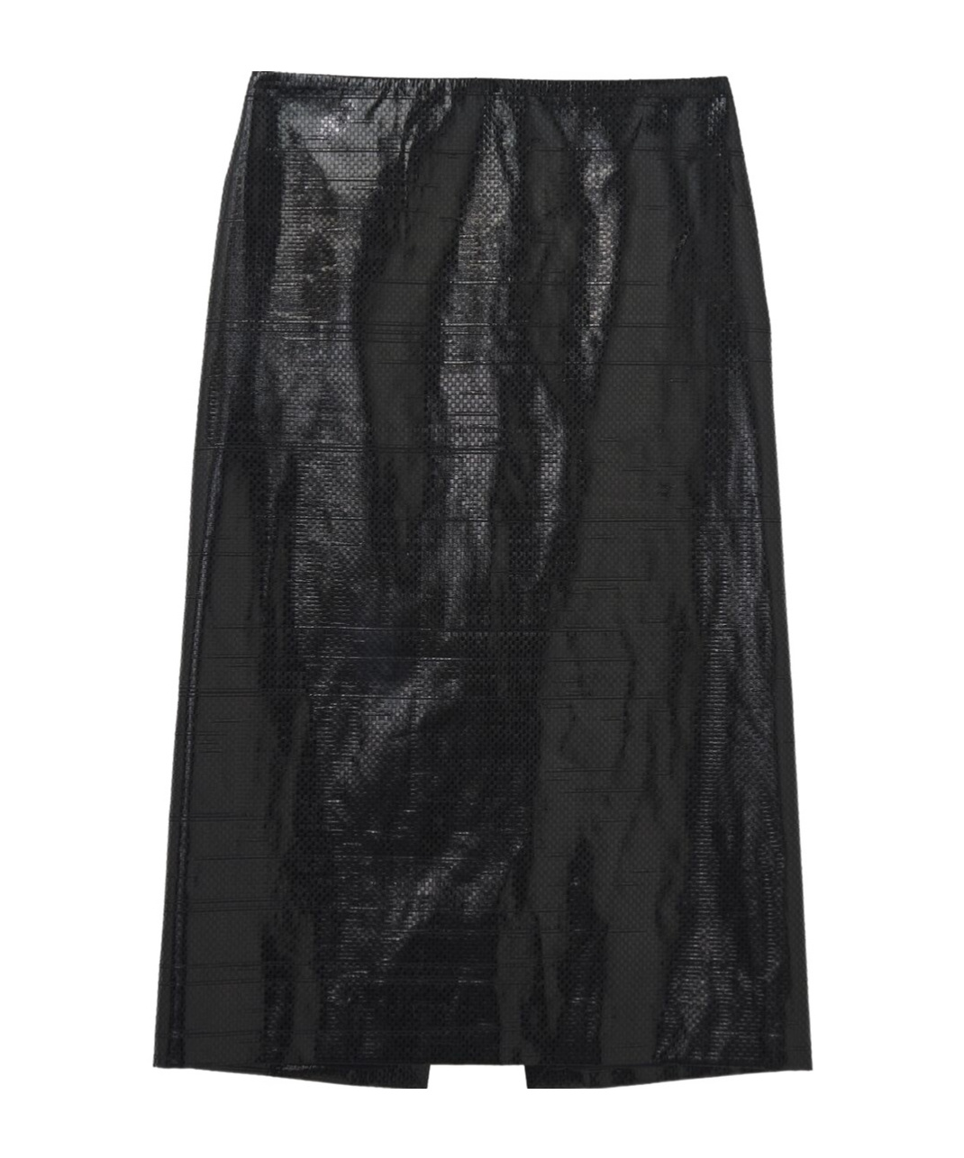 Shop Alexander Mcqueen Patent Midi Skirt In Black