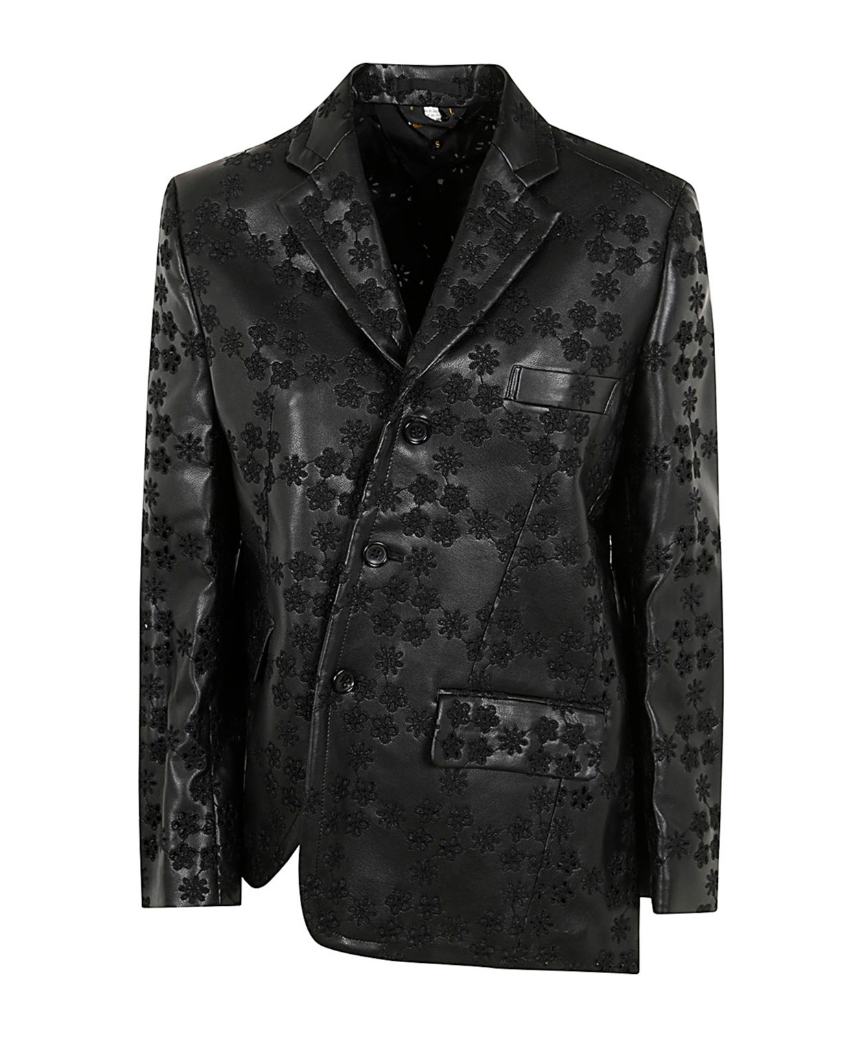 Shop Comme Des Garçons Embossed Asymmetric Blazer In Black