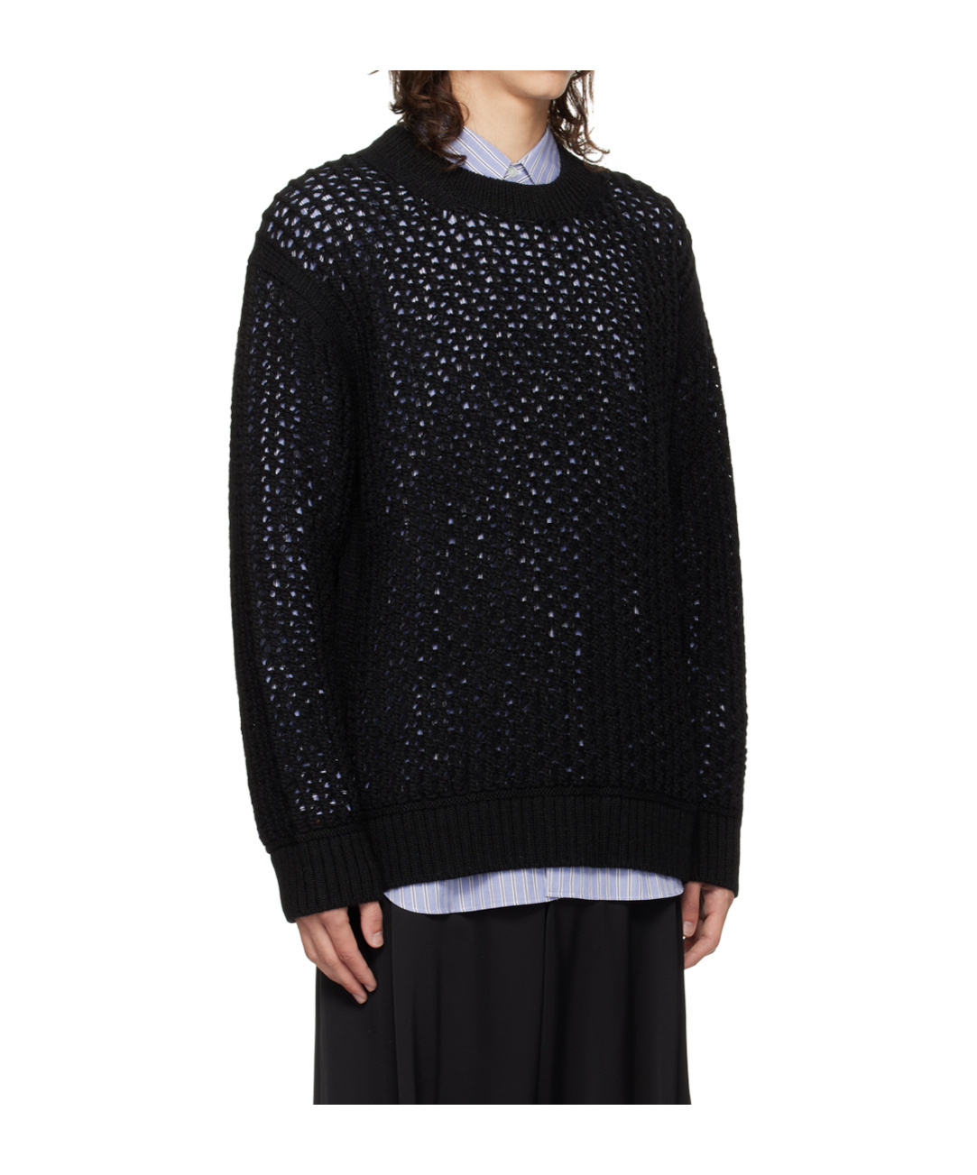 Junya Watanabe Pullover Mit Lochstrickmuster In Black