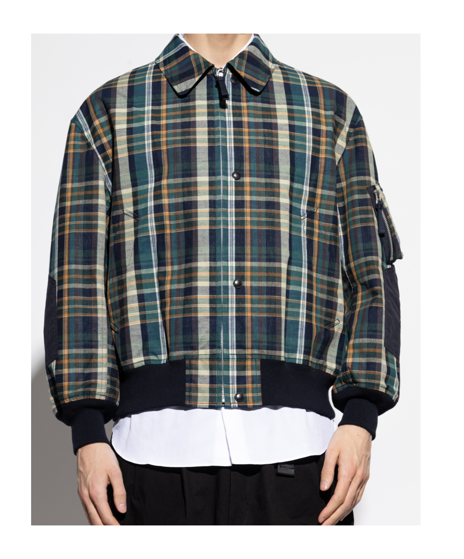 Comme Des Garçons Multicolor Checked Jacket In Black