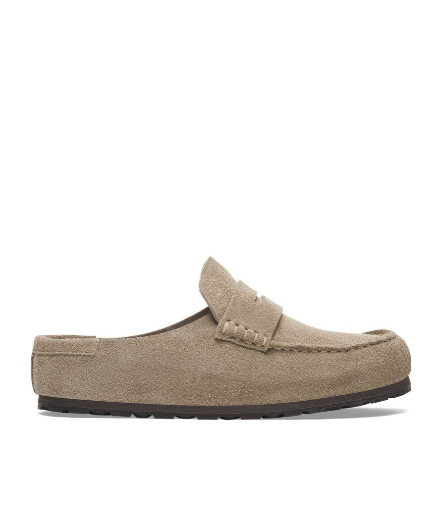 Birkenstock Mocassino Naples Wrapped Suede Calz. S Taupe In Brown
