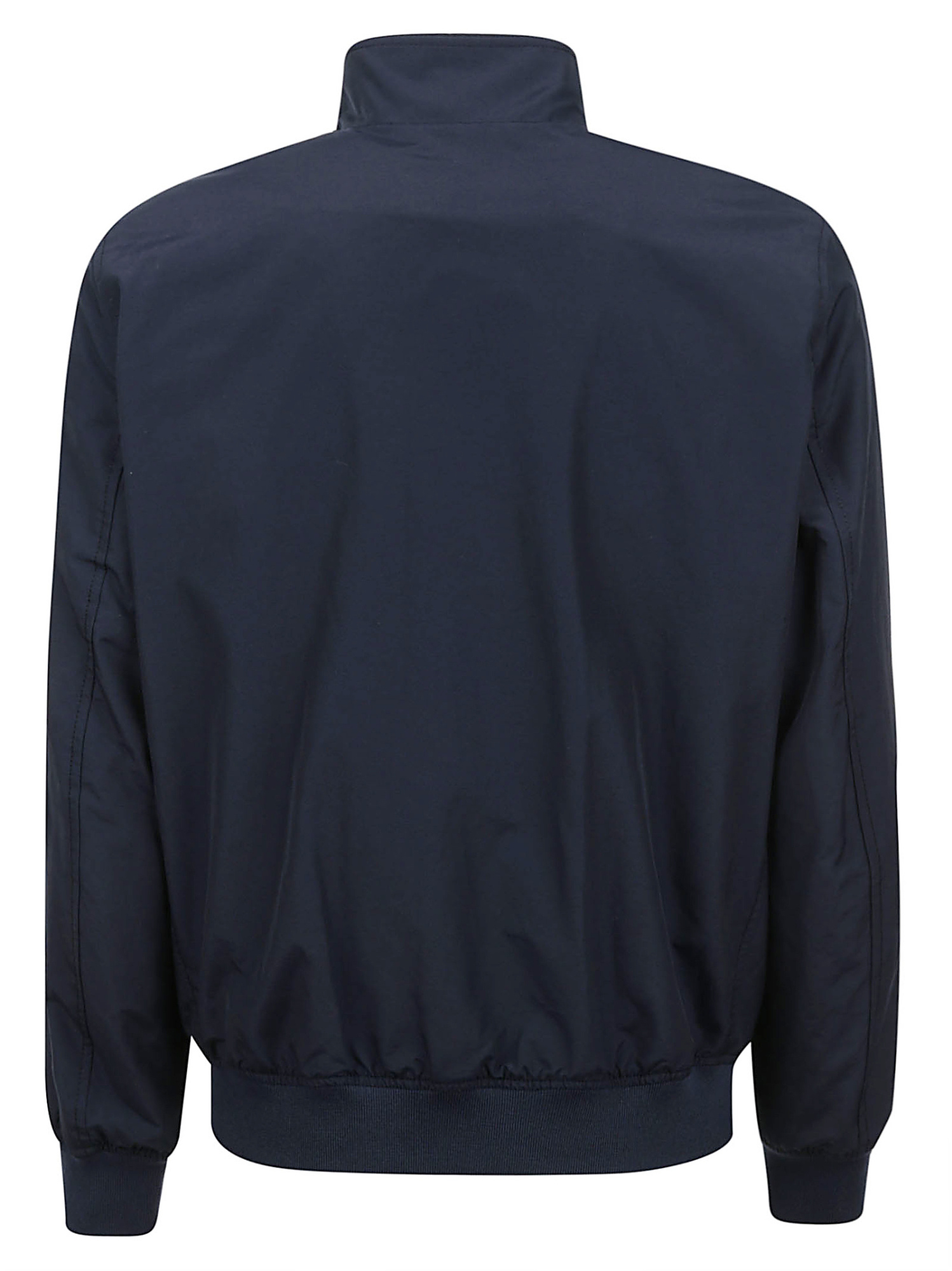 Woolrich Navy Blue Cotton Blend Cruiser Bomber Jacket In Blue