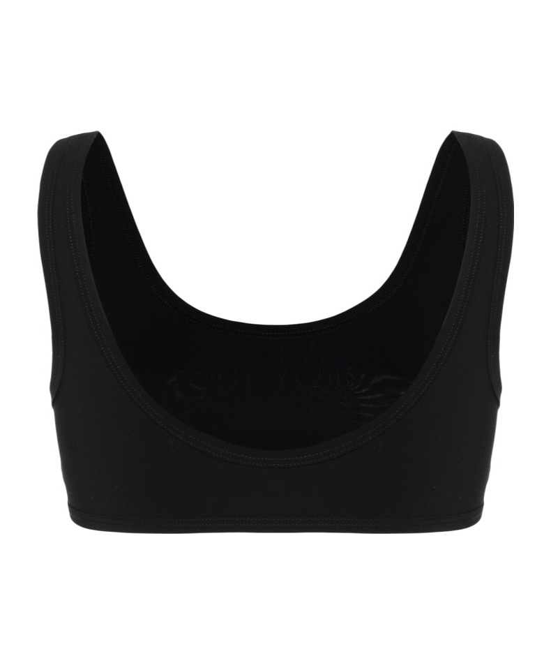 Jil Sander One-piece Black Bikini Top With Rounded Neckline In Black