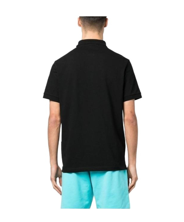 Shop Stone Island Compass Patch Short-sleeved Polo Shirt In Black