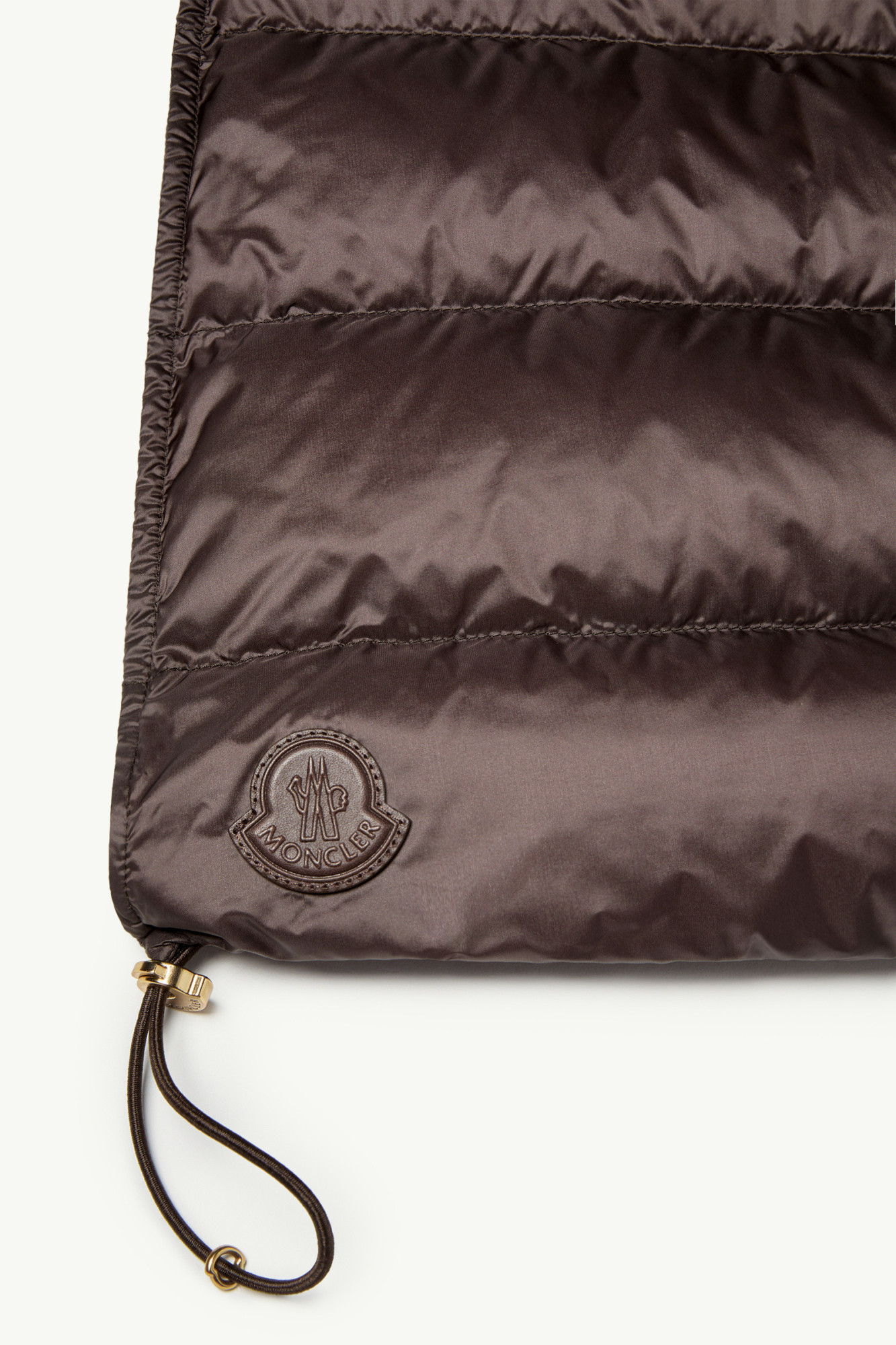 Moncler Hooded Down-filled Teddy Bib In Brown