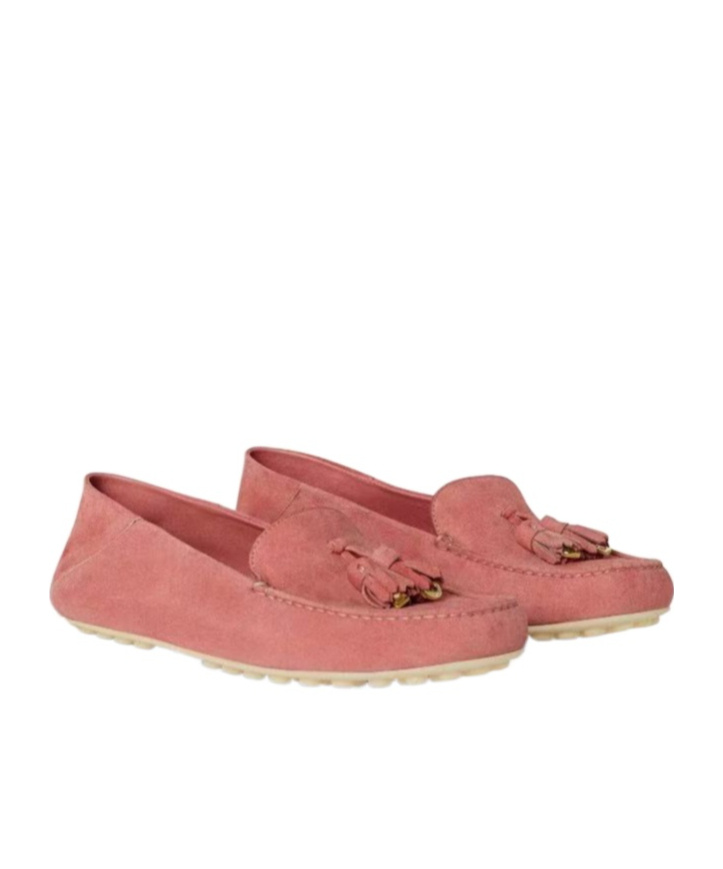 Loro Piana Round Head Business Dress Shoes In Ruby Sorbet