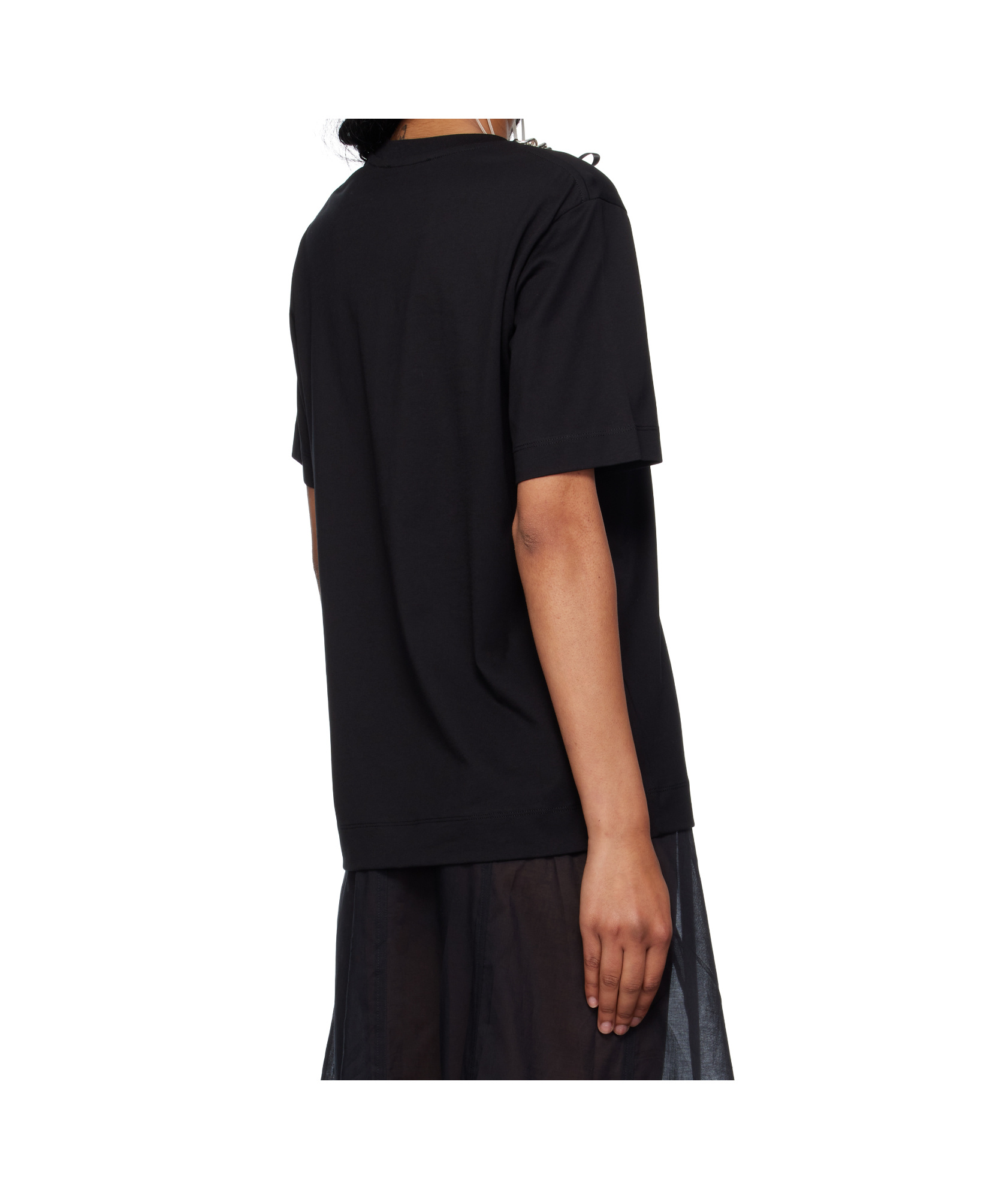 Simone Rocha Embellished Cotton Jersey T-shirt In Black
