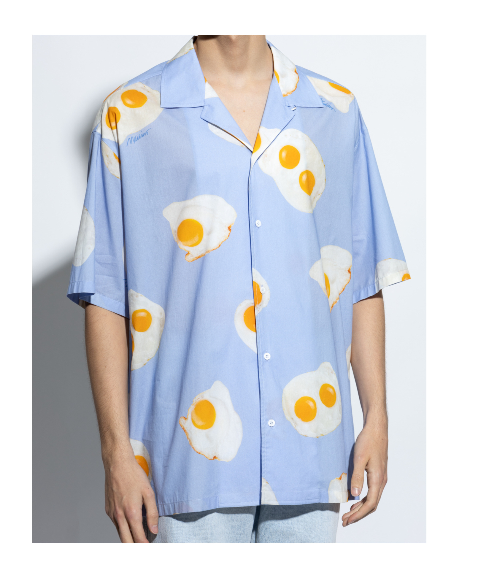 Moschino Single-breasted Shirt In Blue