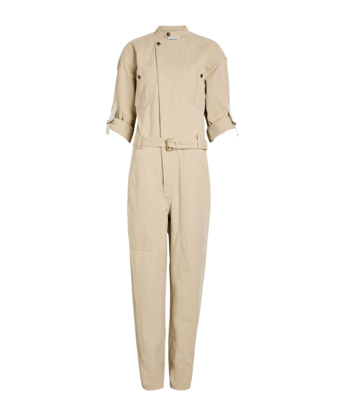 Isabel Marant Étoile Panelled Cotton And Linen-blend Jumpsuit In Nude