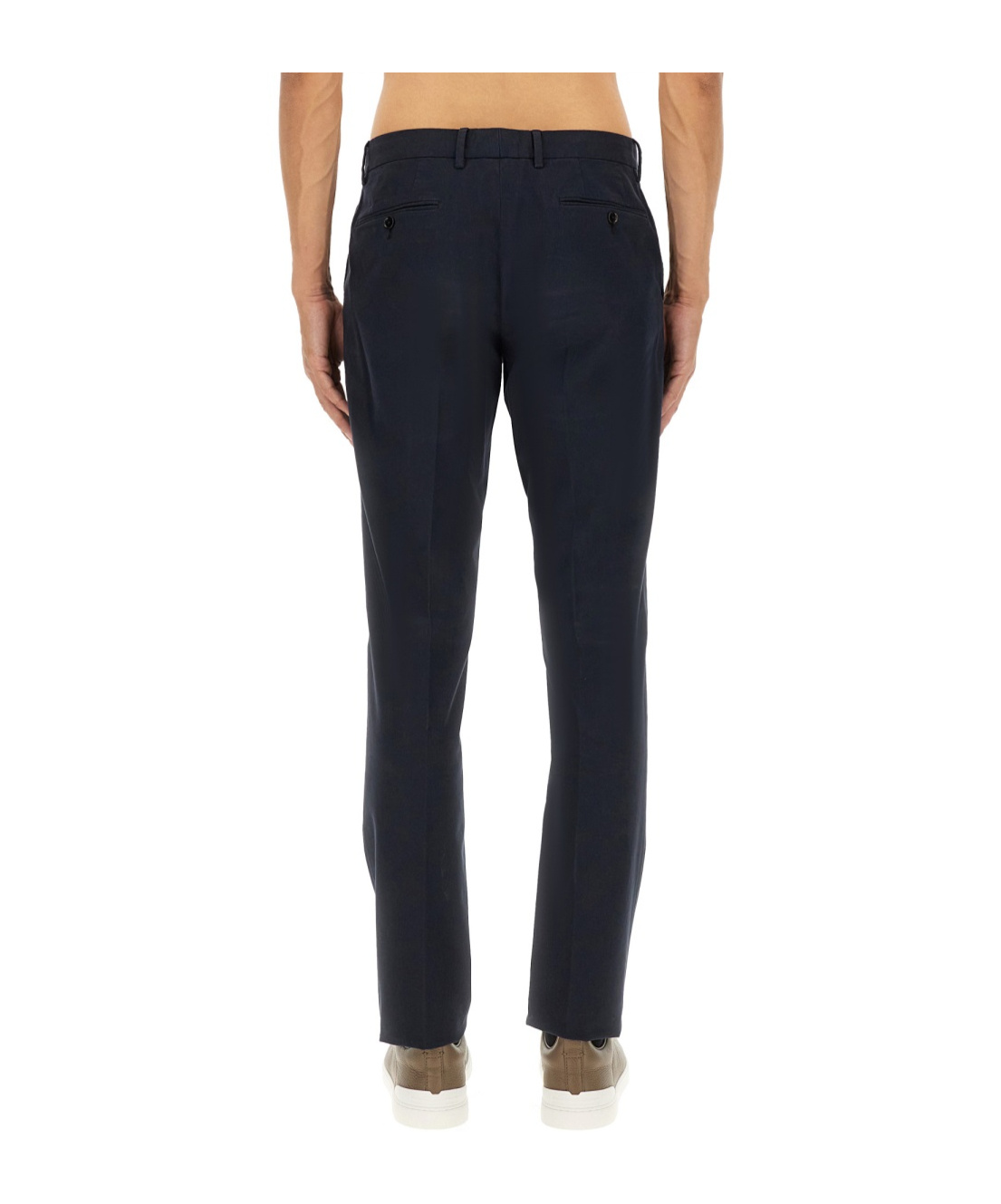 Zegna Tailored Trousers With Side And Back Pockets In Blue