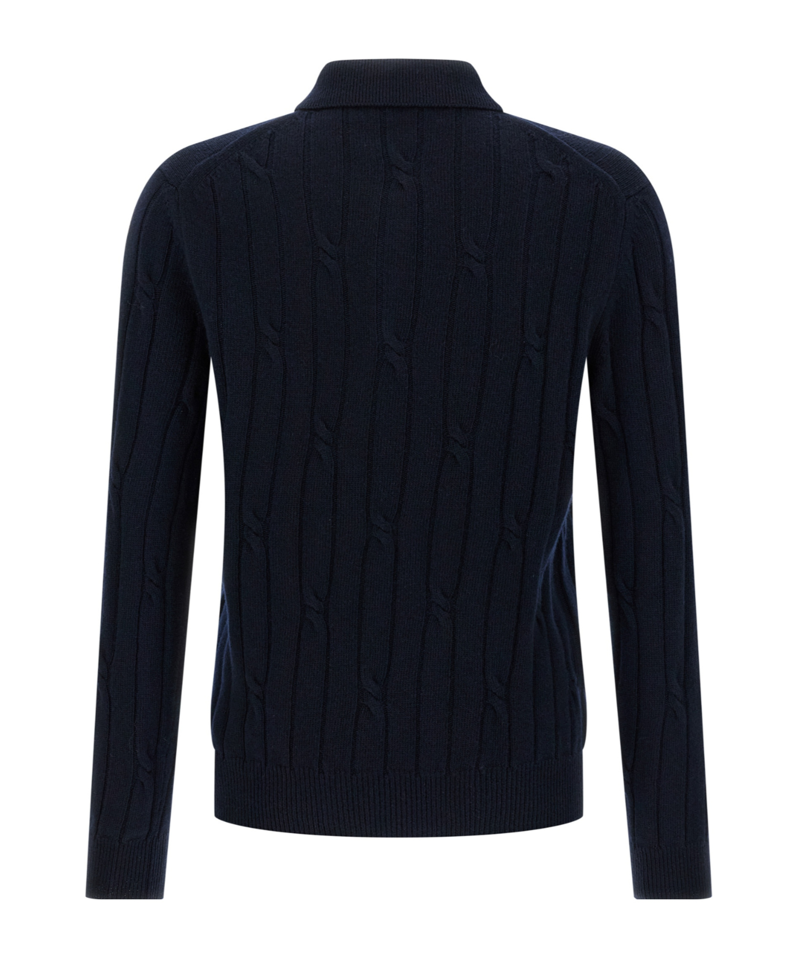 Zanone Cable-knit Button-placket Polo Shirt In Blue