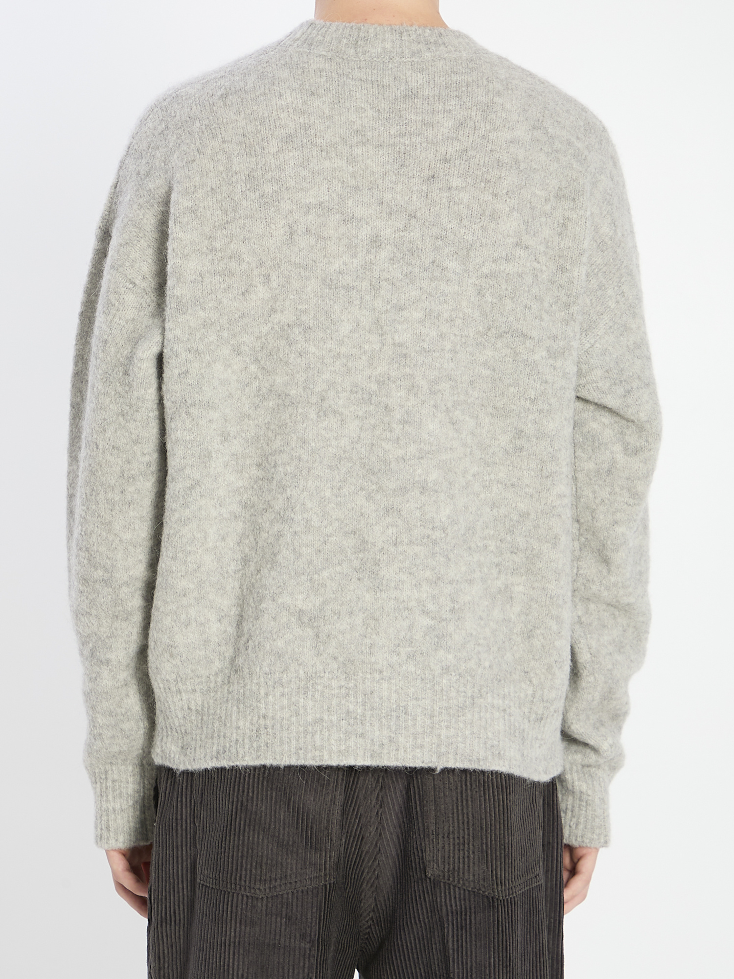 Ami Alexandre Mattiussi Ami Paris Men Sweater In Alpaca E Lan In Gray