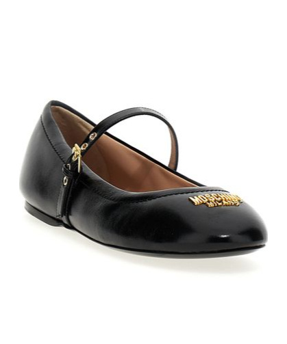Moschino Women Ballet Flats With Lettering Logo