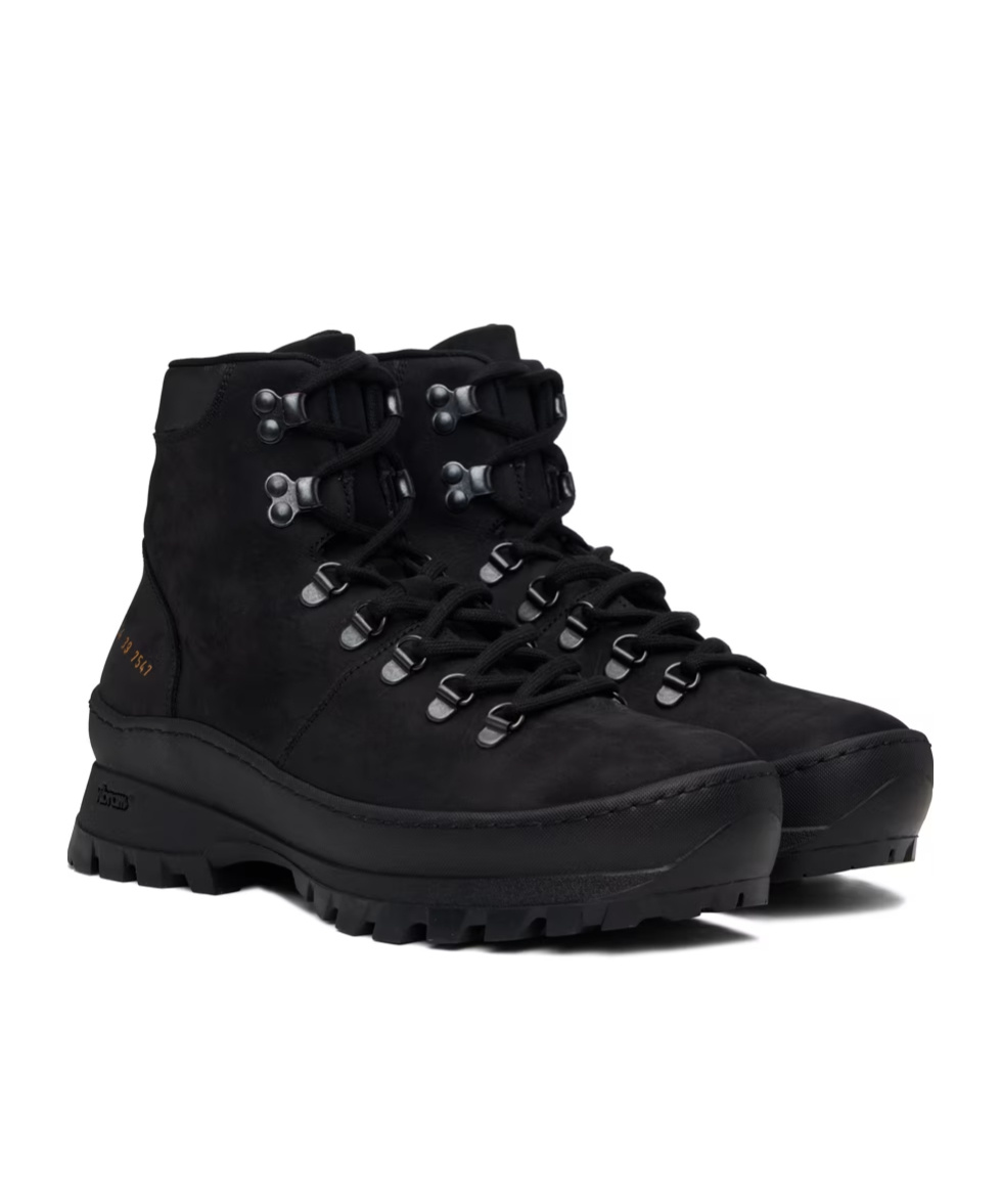 Common Projects Front Lacing Ankle Boots In Black