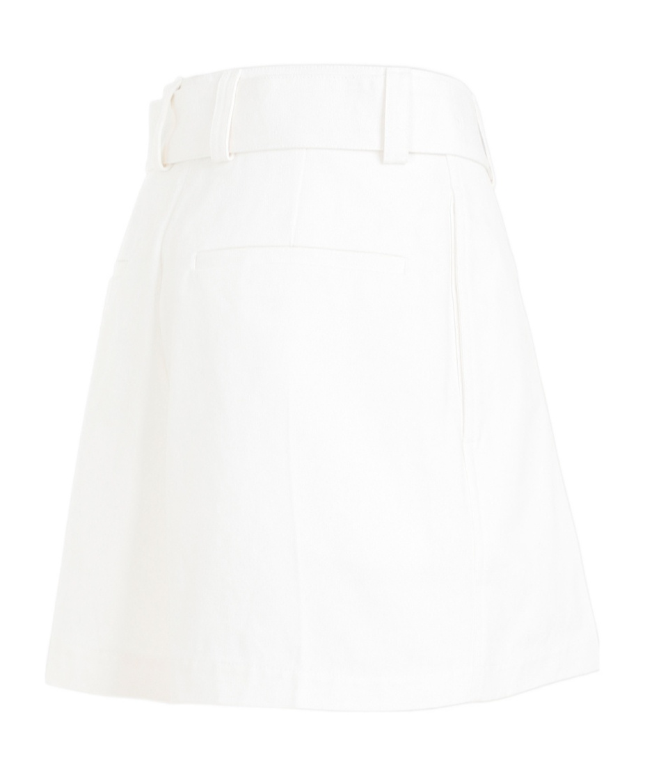Jil Sander Flared Buckle Belt Shorts In White