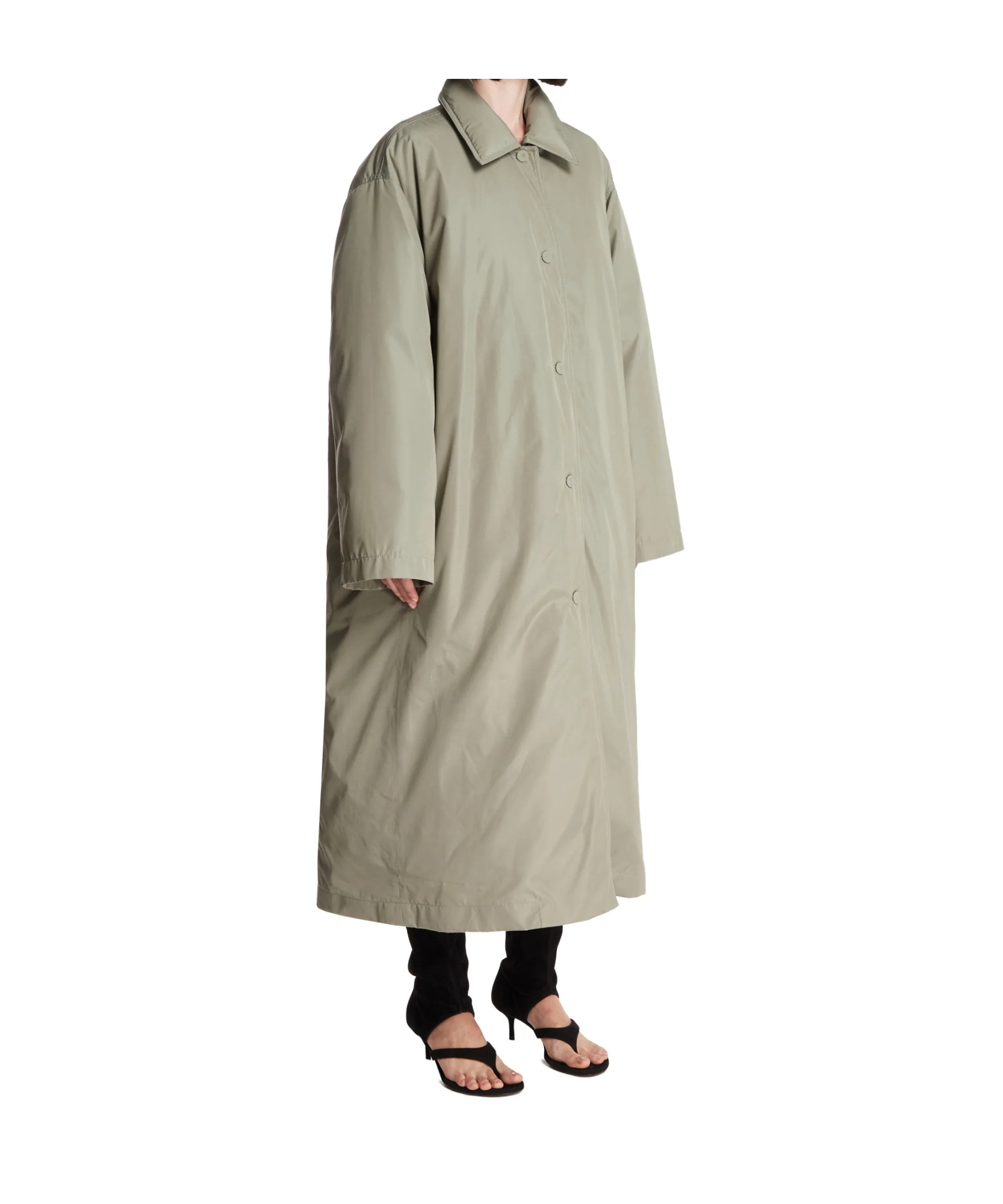 Jil Sander Oversized Long Coat In Green