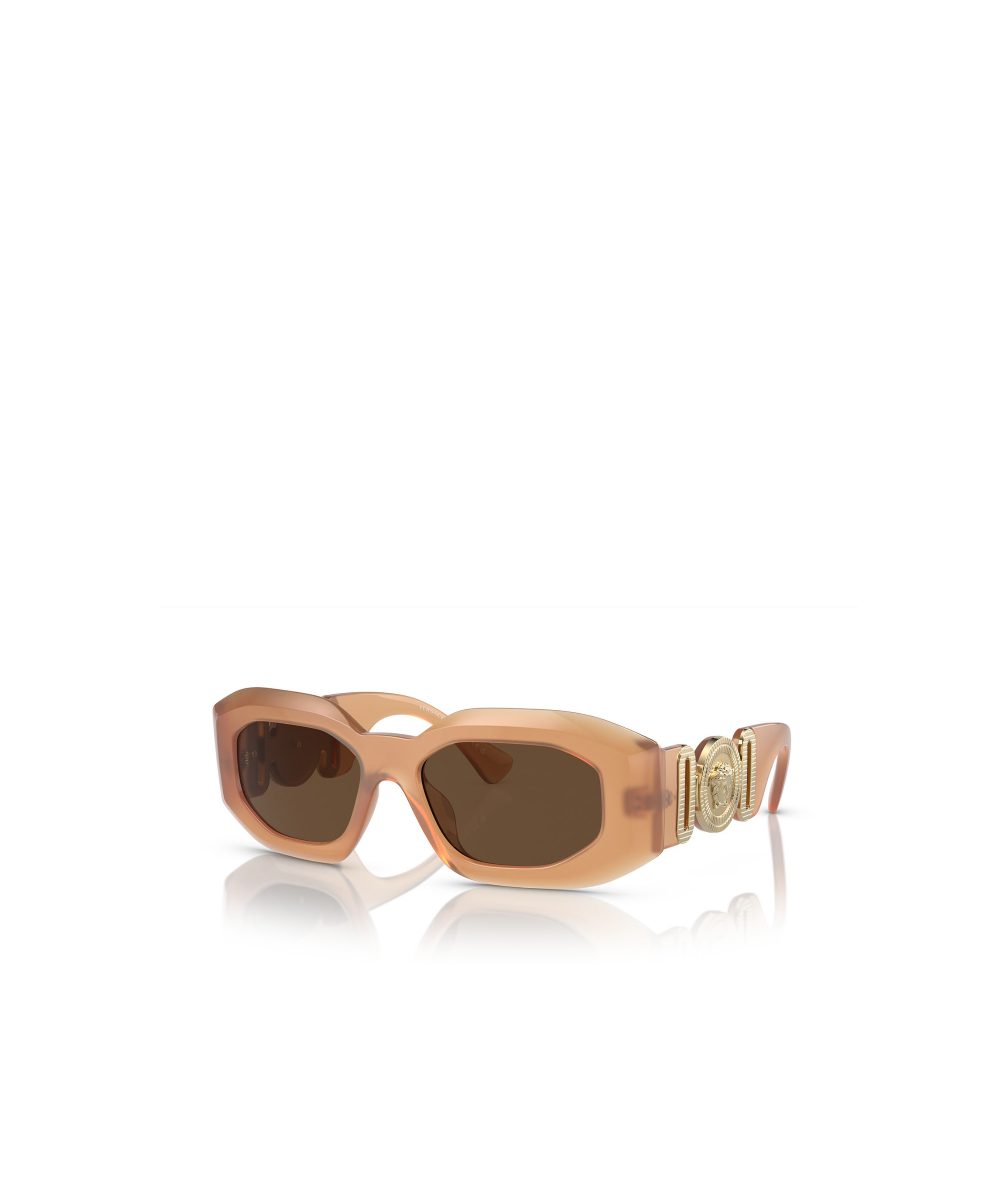 Versace Men's 0ve4425u Sunglasses In Opaline Beige/dark Brown In Green