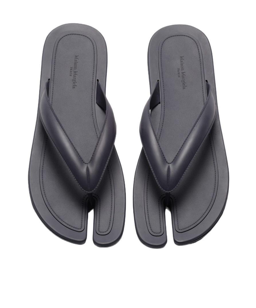 Shop Maison Margiela Tabi-toe Slip-on Flip Flops In Gray