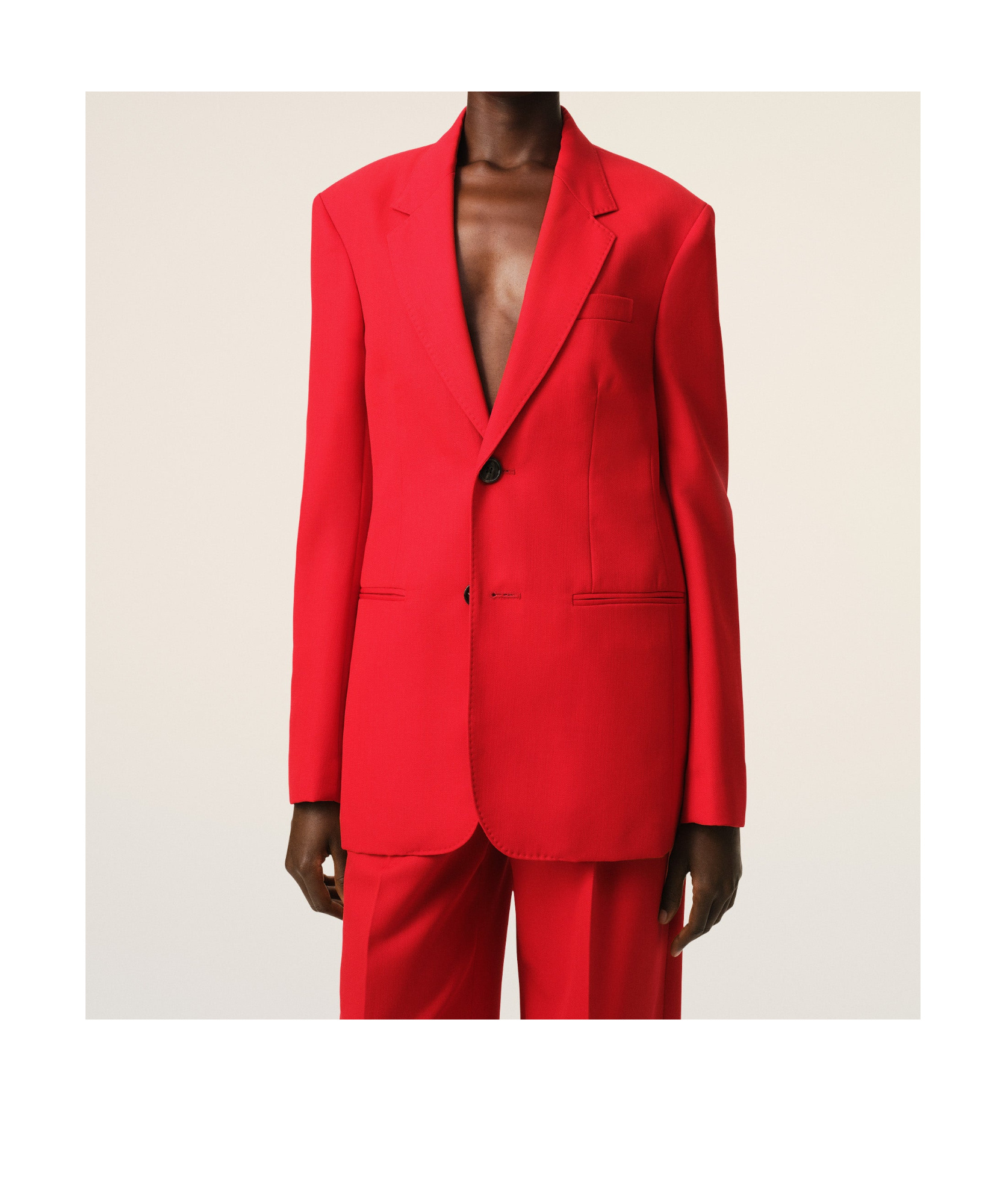 Ami Alexandre Mattiussi Lapel Long-sleeved Suit Coat In Red