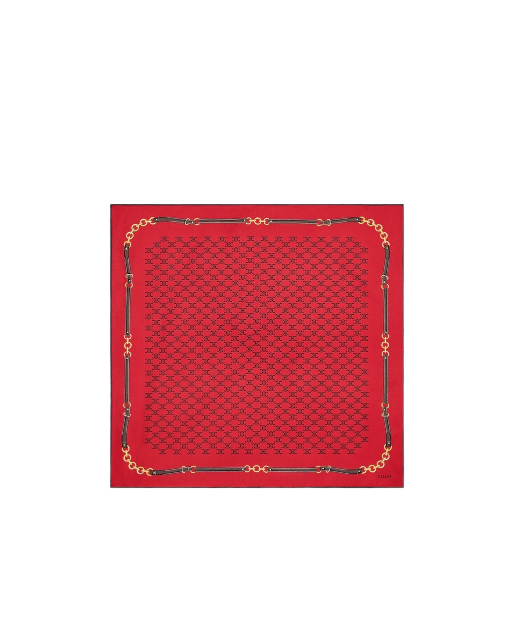 Celine Bandana In Heritage Silk Twill In Red