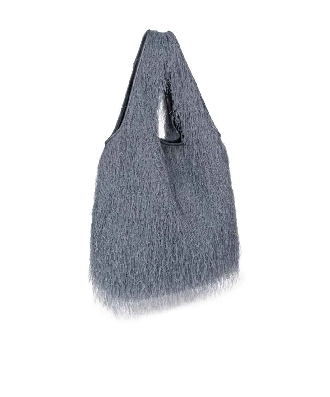 Dries Van Noten Large Fringed Tote Bag In Gray
