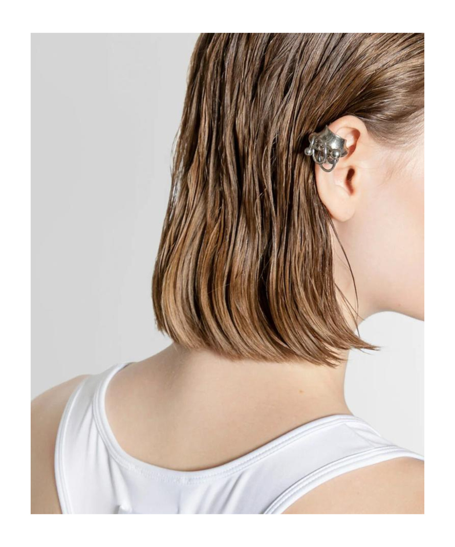 Shop Jean Paul Gaultier Multiple Rings Ear Cuff In Yellow