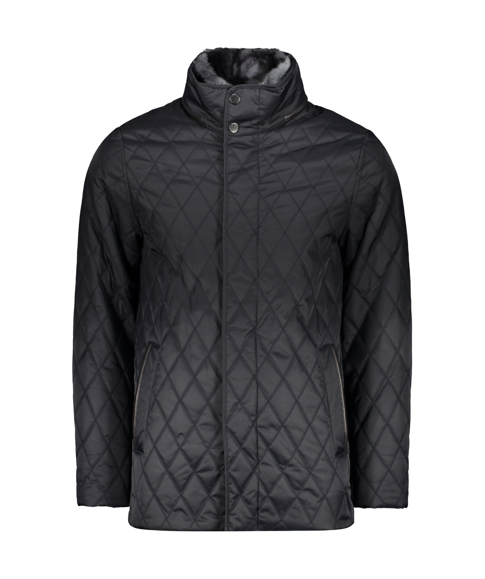 Paul & Shark Long-sleeved Quilted Jacket In Black