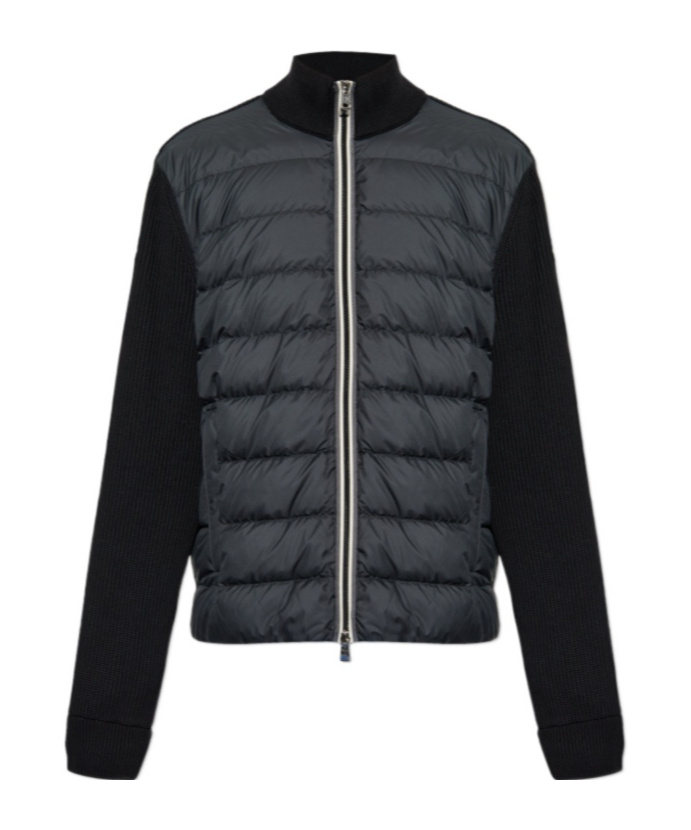 Moncler Zippered Cardigan In Black