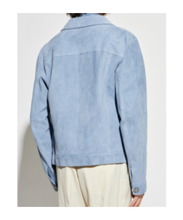 Versace Medusa-plaque Button-up Jacket In Blue