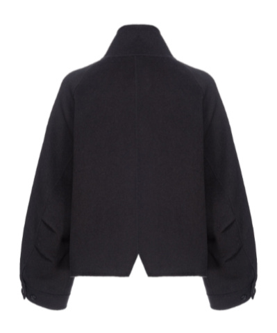 Shop Pinko High-neck Wool Jacket In Black