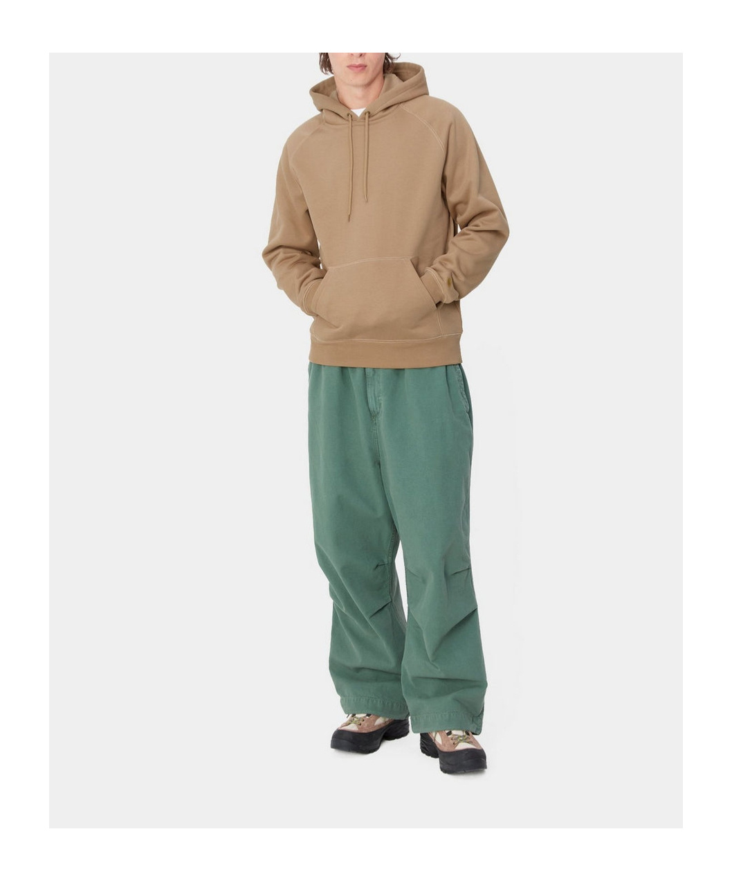 Carhartt Hooded Chase Sweat In Green