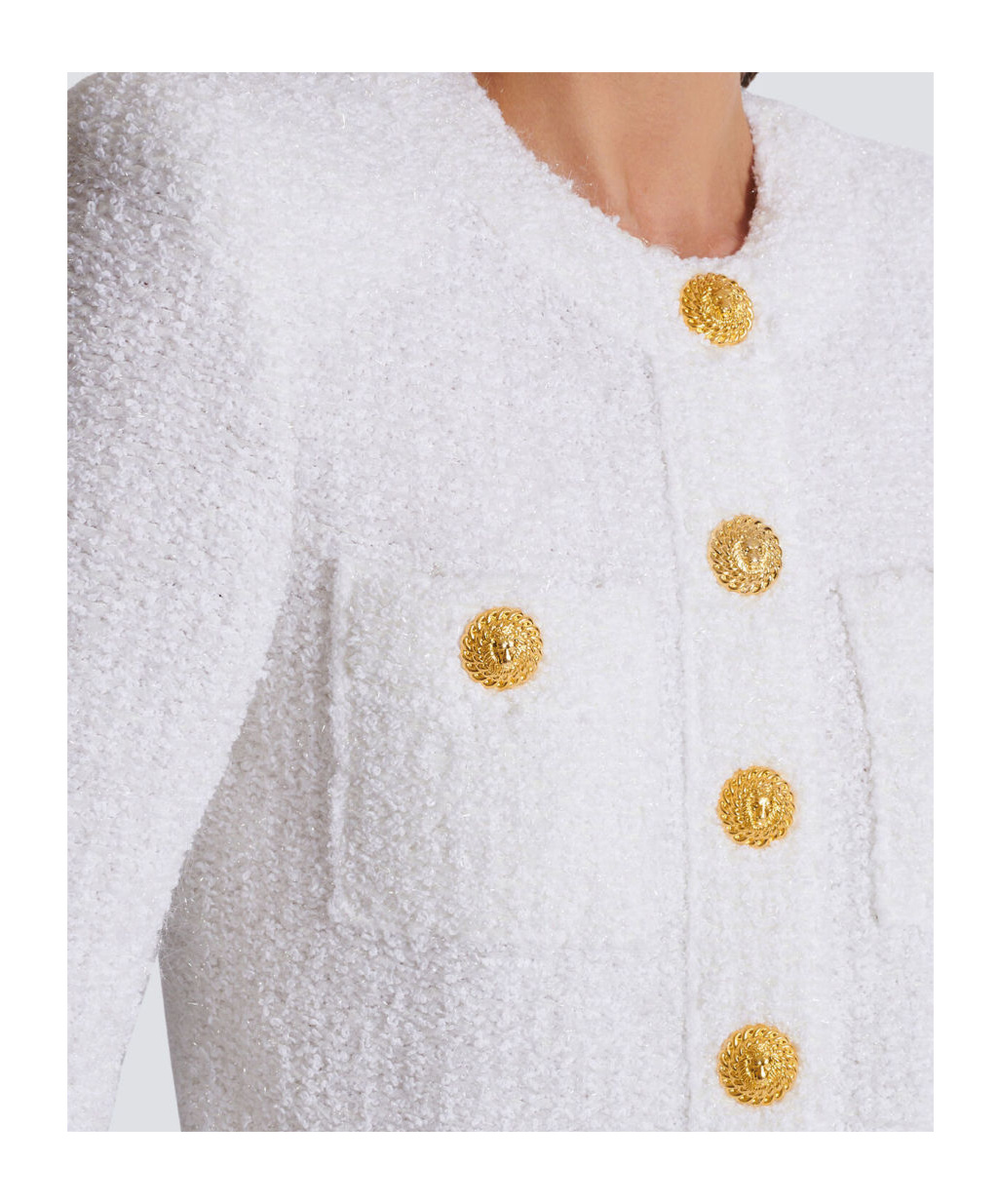 Balmain Tweed Jacket In White