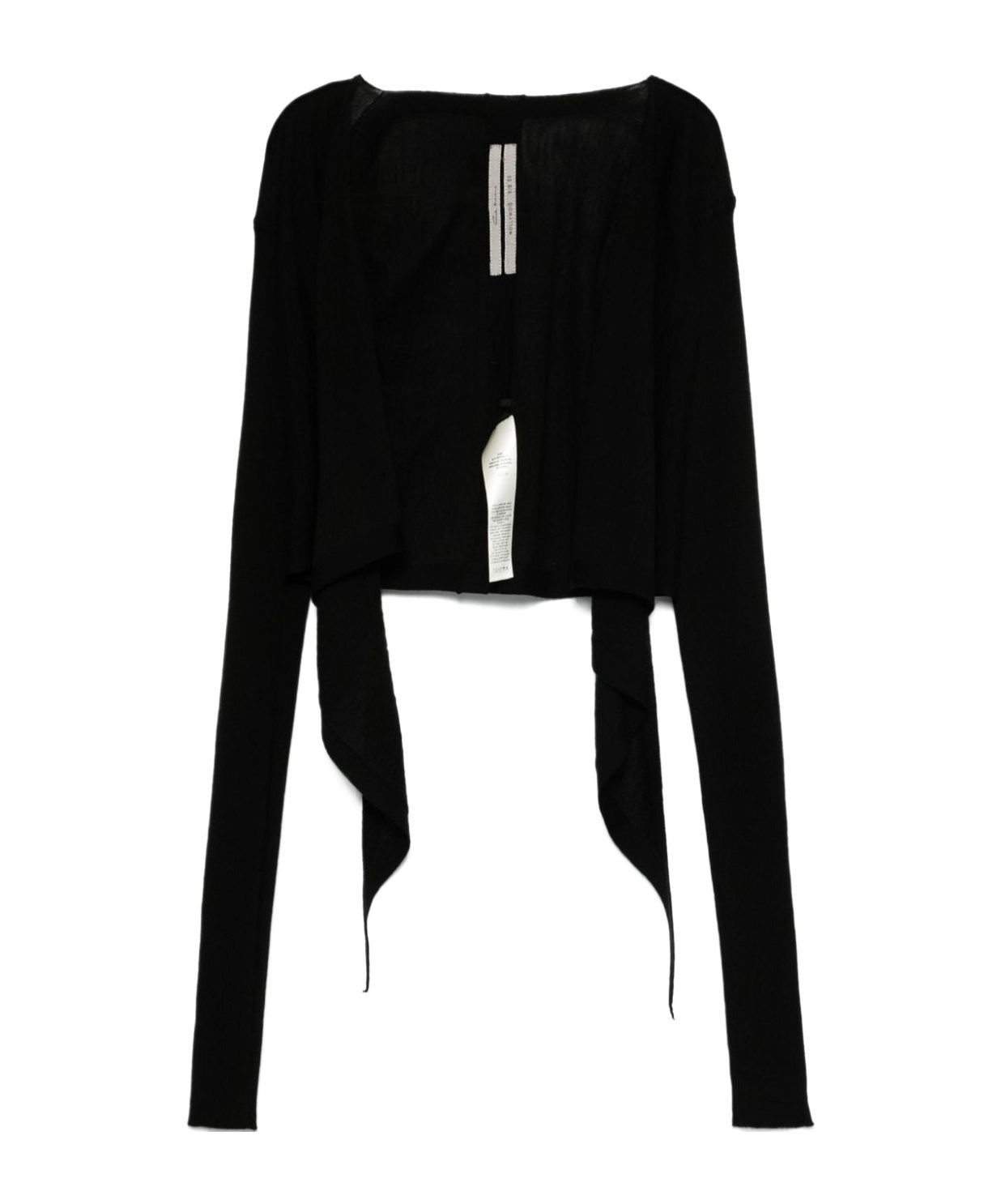 Rick Owens Cropped Wrap-design Cardigan In Black