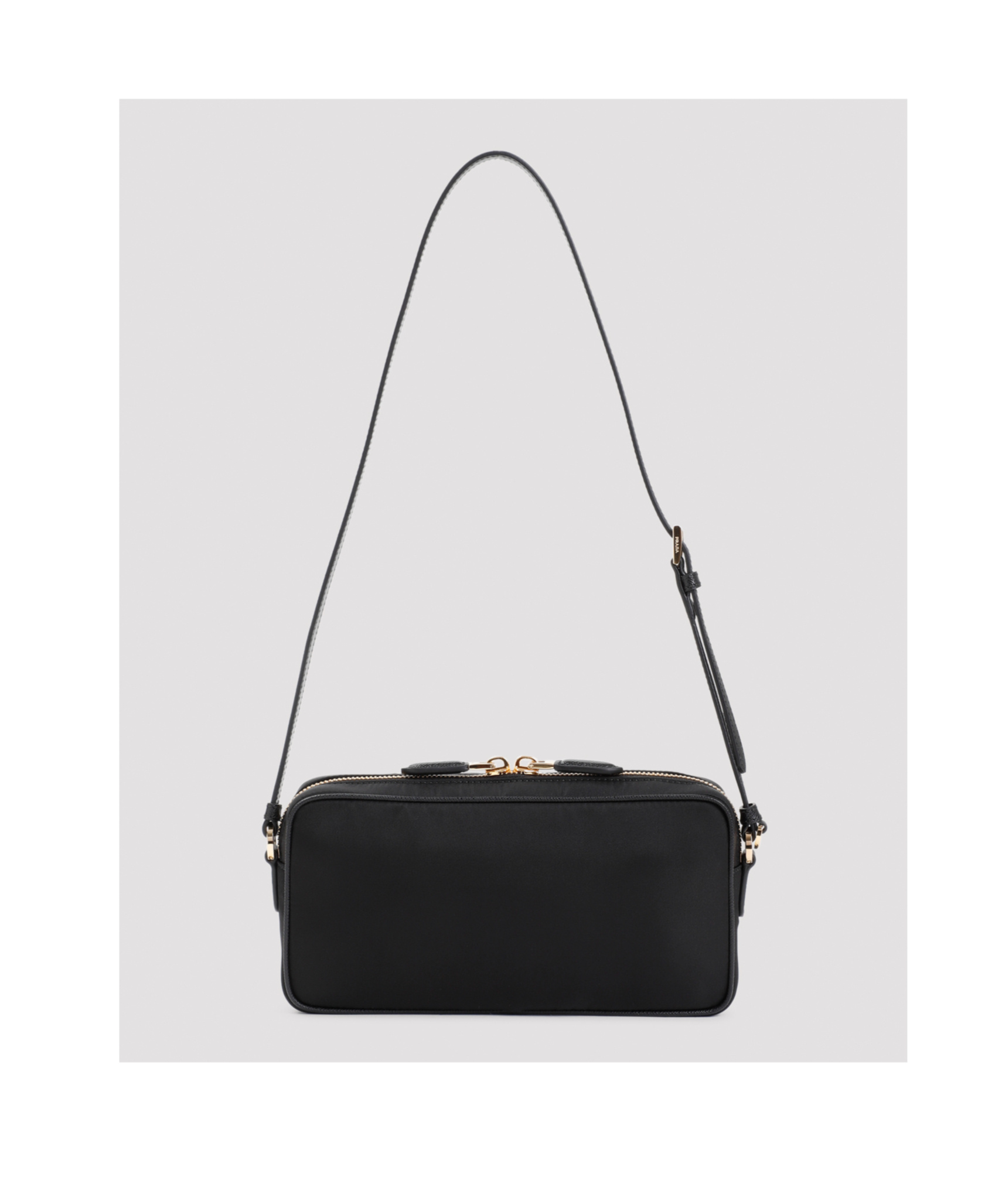 Prada Logo Shoulder Bag In Black