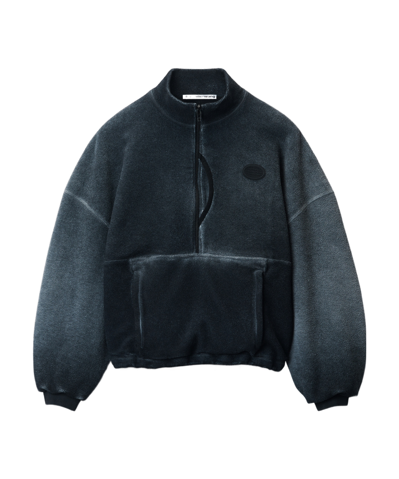 Alexander Wang Half-zip Hoodie In Cotton In Black