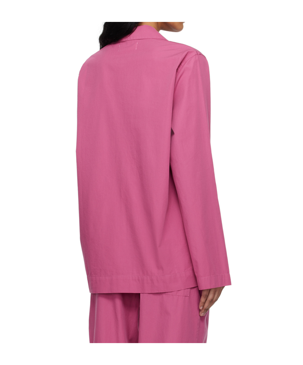 Tekla Purple Long Sleeve Pyjama Shirt In Pink