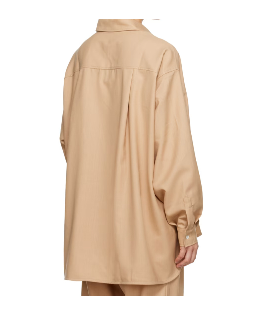 The Frankie Shop Georgia Twill Shirt In Brown