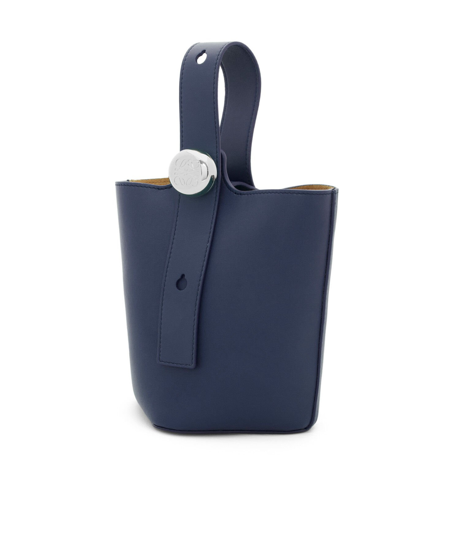 Loewe Mini Pebbled Leather Bucket Bag In Blue