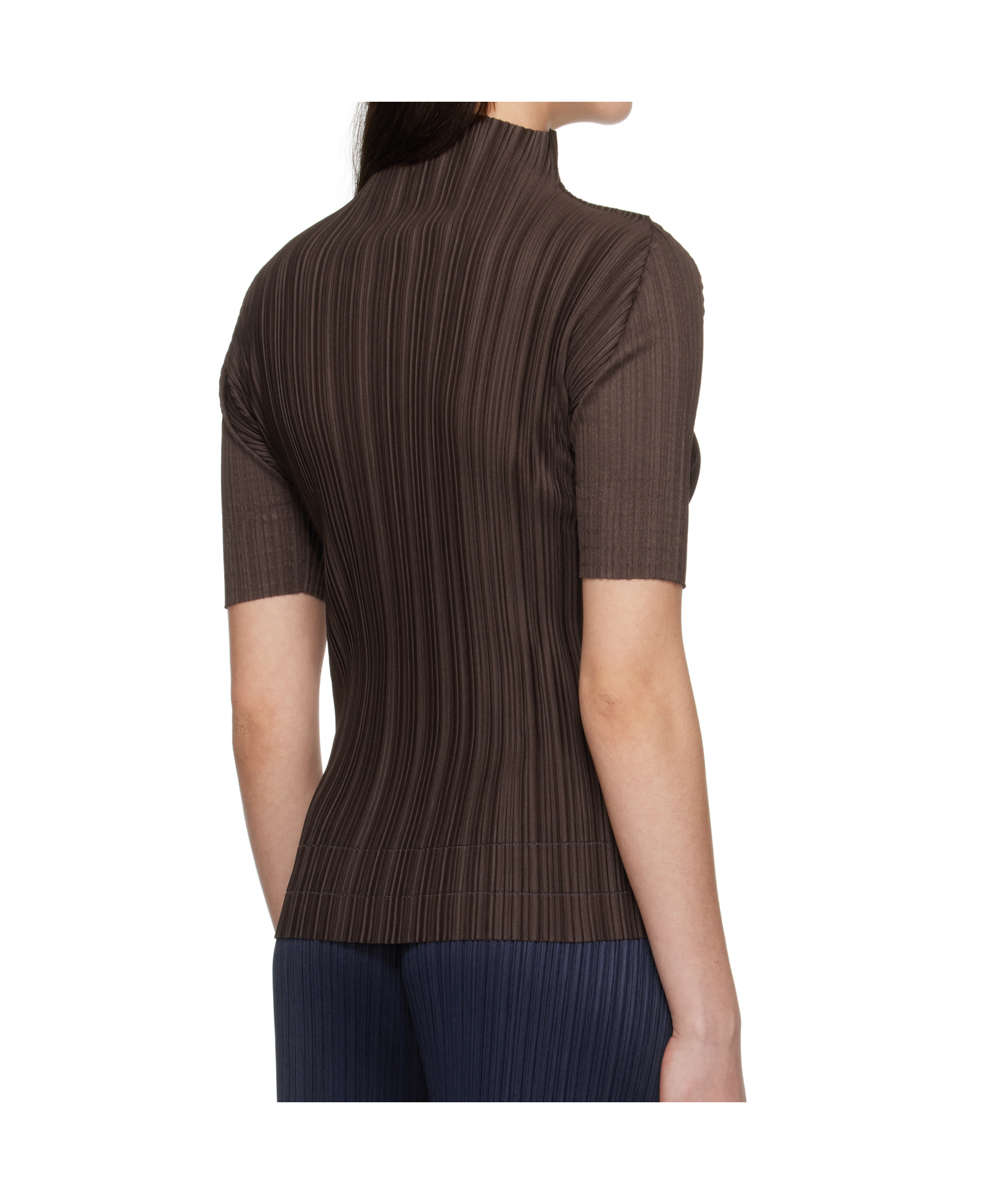 Issey Miyake Turtleneck Sweater In Dark Brown