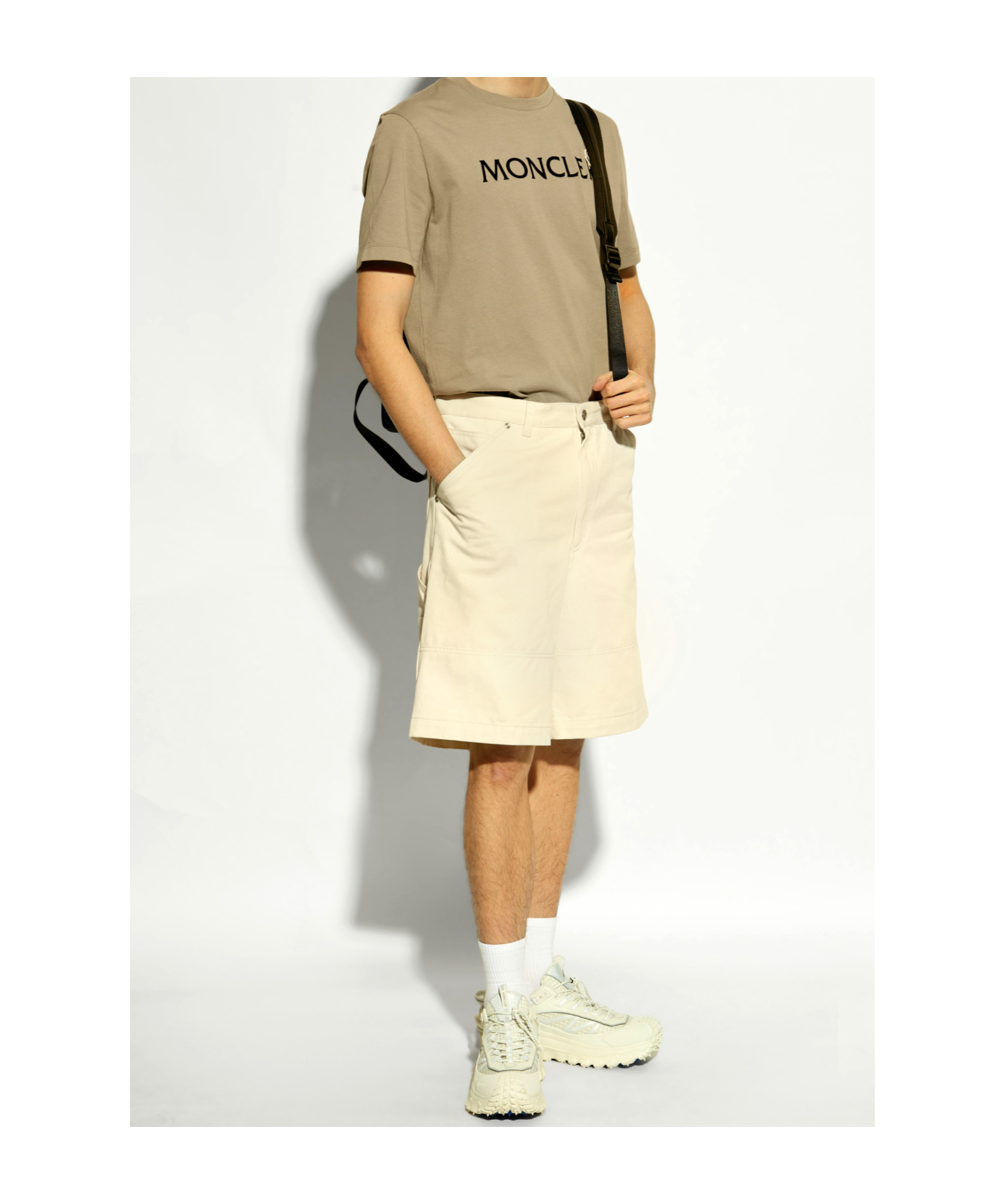 Moncler Cotton Bermuda Shorts In White