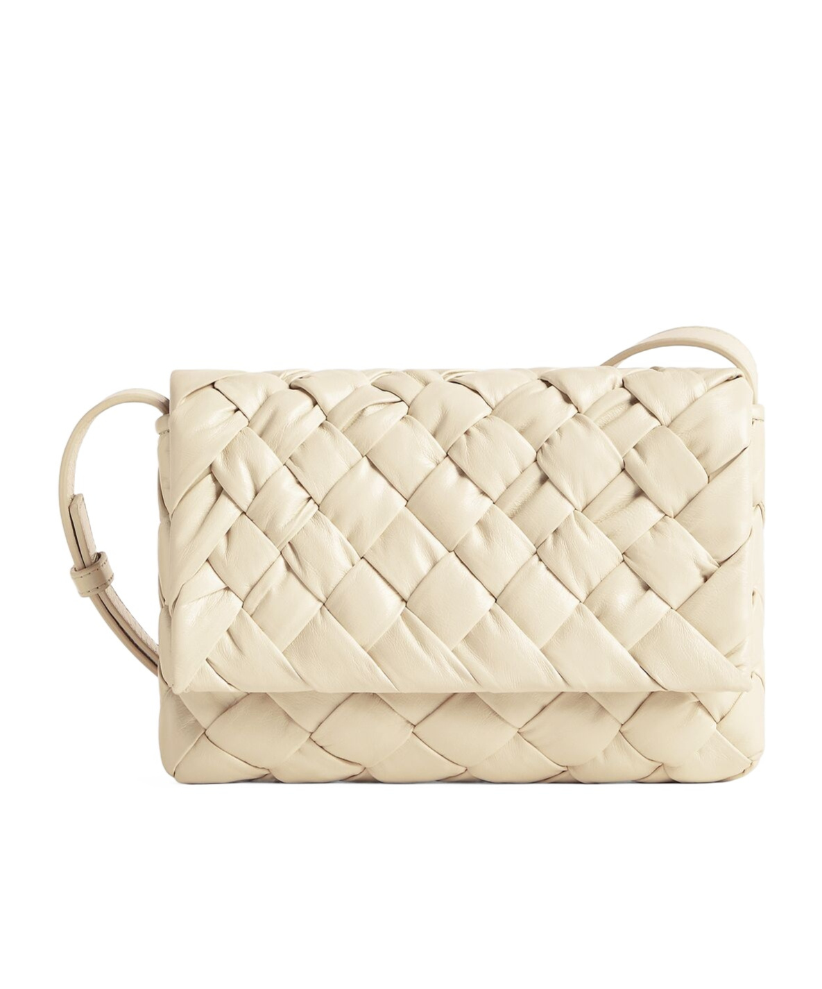 Bottega Veneta Small Rumple Messenger Shoulder Bag In Sea Salt