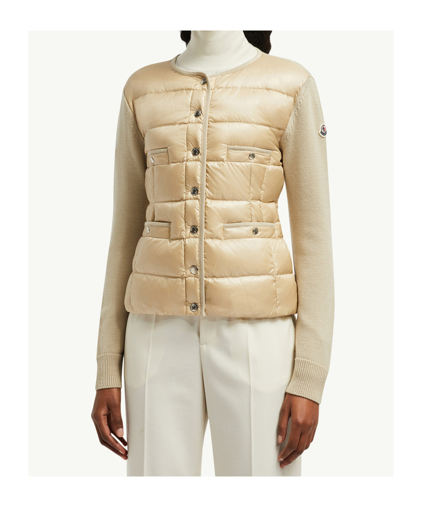 Moncler Padded Wool Cardigan In Multi