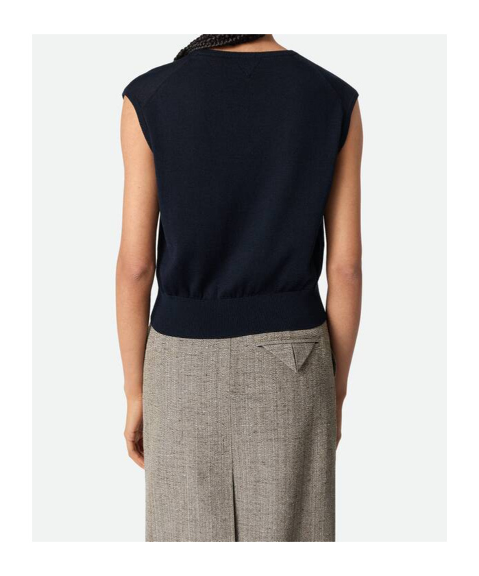 Bottega Veneta Twin-set In Misto Cotone Blu Notte  Donna In Blue