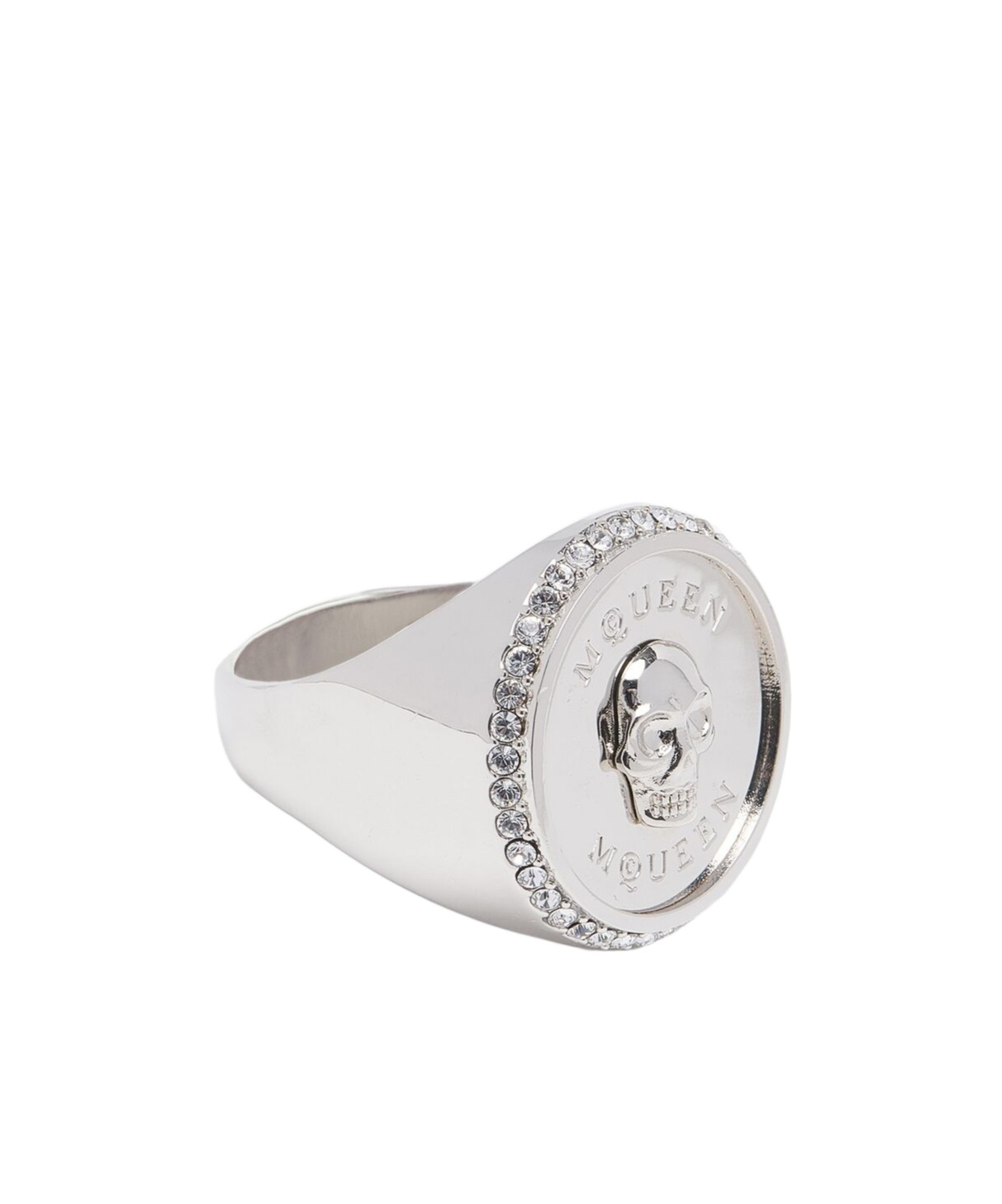 Alexander Mcqueen Sovereign Skull Ring In White