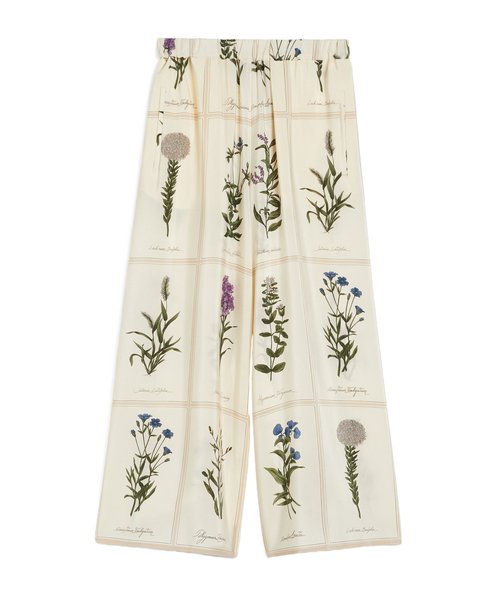 Weekend Max Mara Printed Silk Lory Wide-leg Pant In White