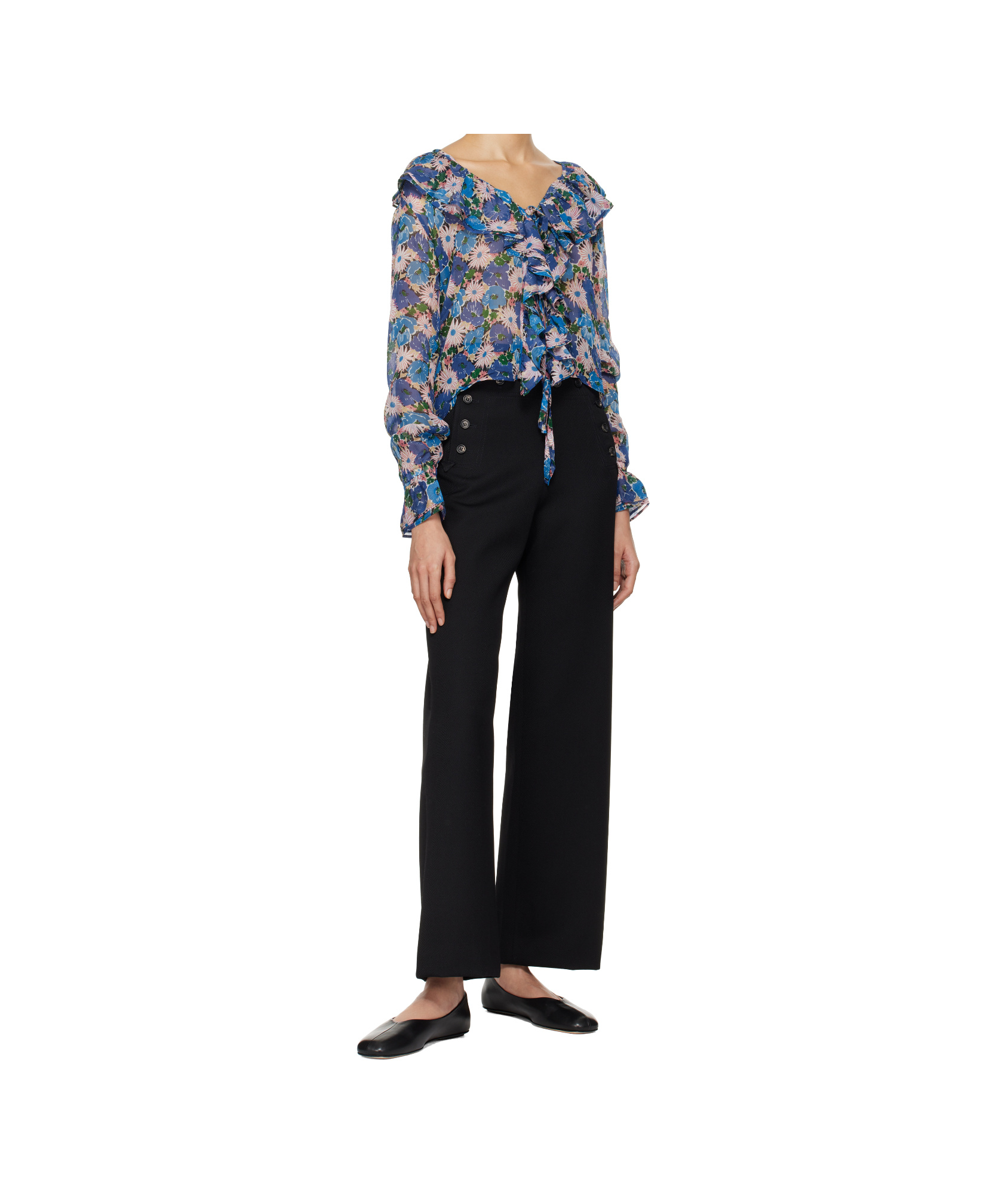Bode Riding Wool Twill Sailor Trousers In Black
